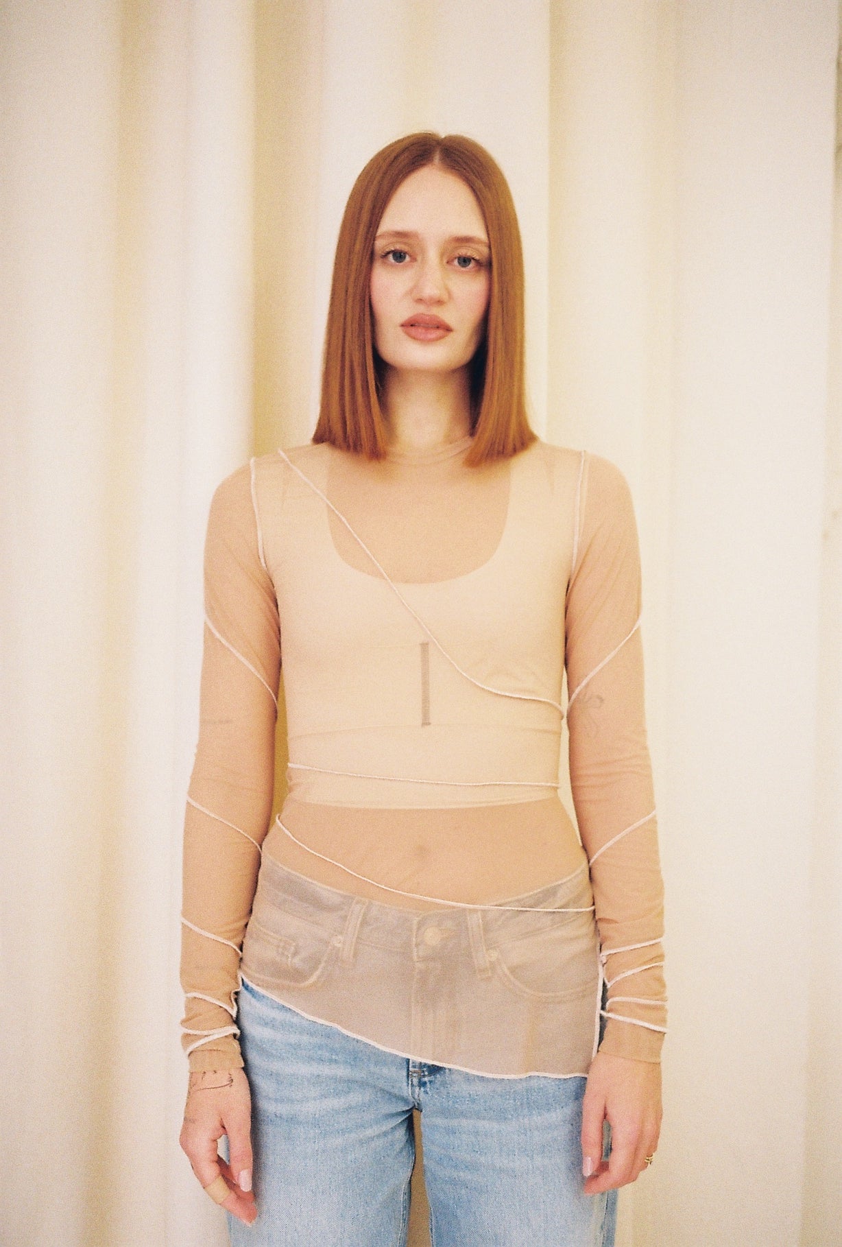 SPIRAL TOP / TULLE KNIT / SAND